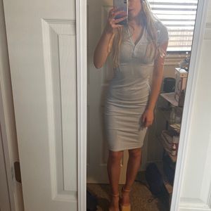 Womens midi blue collared dress